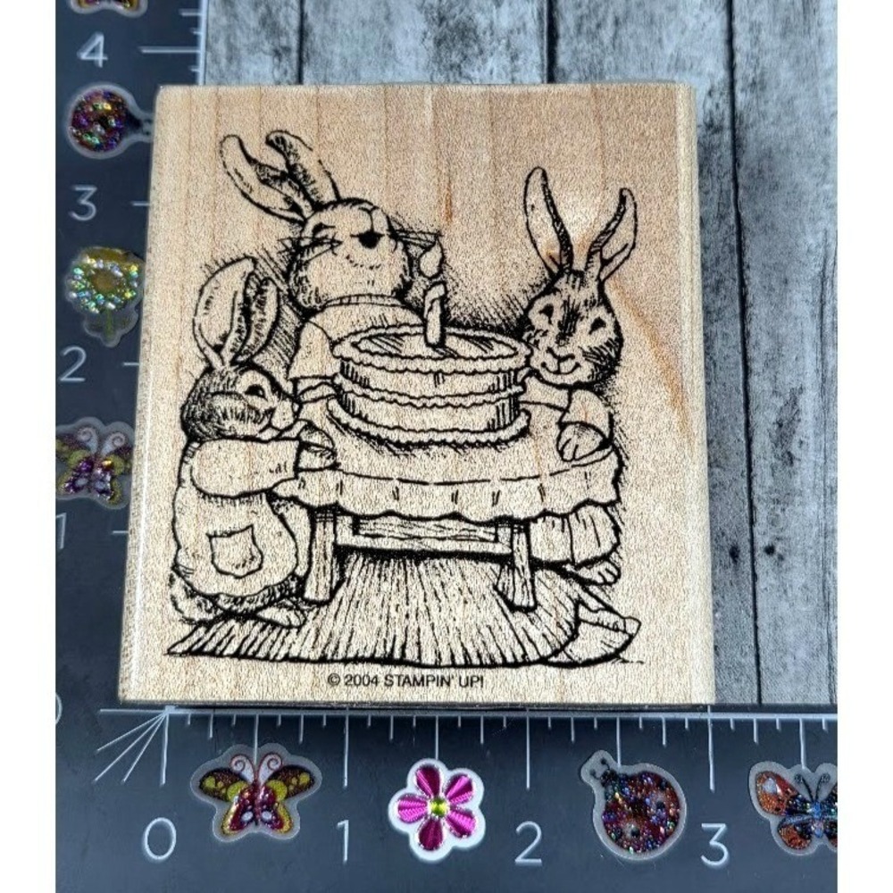 Stampin' Up! Rabbits Bunnies Birthday Celebrate 2004 Rubber Stamp #R7